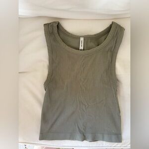 Aritzia Olive Green Ribbed Tank Top
